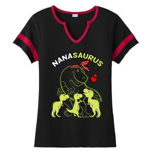 Nanasaurus Nana Tyrannosaurus Dinosaur Mother's Day Ladies Halftime Notch Neck Tee