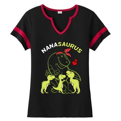 Nanasaurus Nana Tyrannosaurus Dinosaur Mother's Day Ladies Halftime Notch Neck Tee