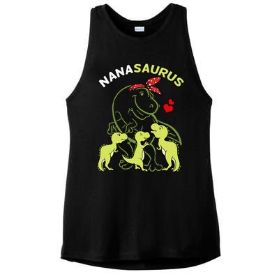 Nanasaurus Nana Tyrannosaurus Dinosaur Mother's Day Ladies PosiCharge Tri-Blend Wicking Tank