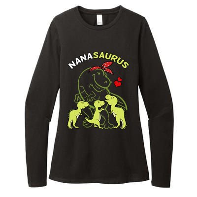 Nanasaurus Nana Tyrannosaurus Dinosaur Mother's Day Womens CVC Long Sleeve Shirt