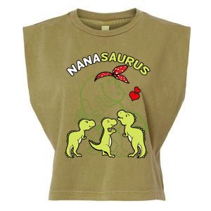 Nanasaurus Nana Tyrannosaurus Dinosaur Mother's Day Garment-Dyed Women's Muscle Tee