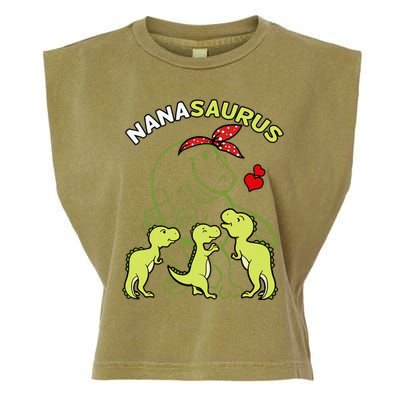 Nanasaurus Nana Tyrannosaurus Dinosaur Mother's Day Garment-Dyed Women's Muscle Tee