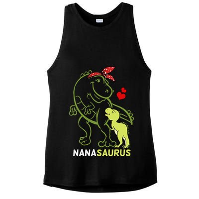 Nanasaurus Nana Tyrannosaurus Dinosaur Baby Mother's Day Ladies PosiCharge Tri-Blend Wicking Tank
