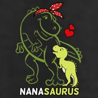 Nanasaurus Nana Tyrannosaurus Dinosaur Baby Mother's Day 7 Panel Mesh Trucker Snapback Hat