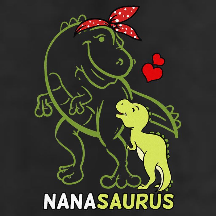 Nanasaurus Nana Tyrannosaurus Dinosaur Baby Mother's Day 7 Panel Mesh Trucker Snapback Hat
