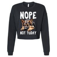 Nope Not Today Lazy Dog Cropped Pullover Crew