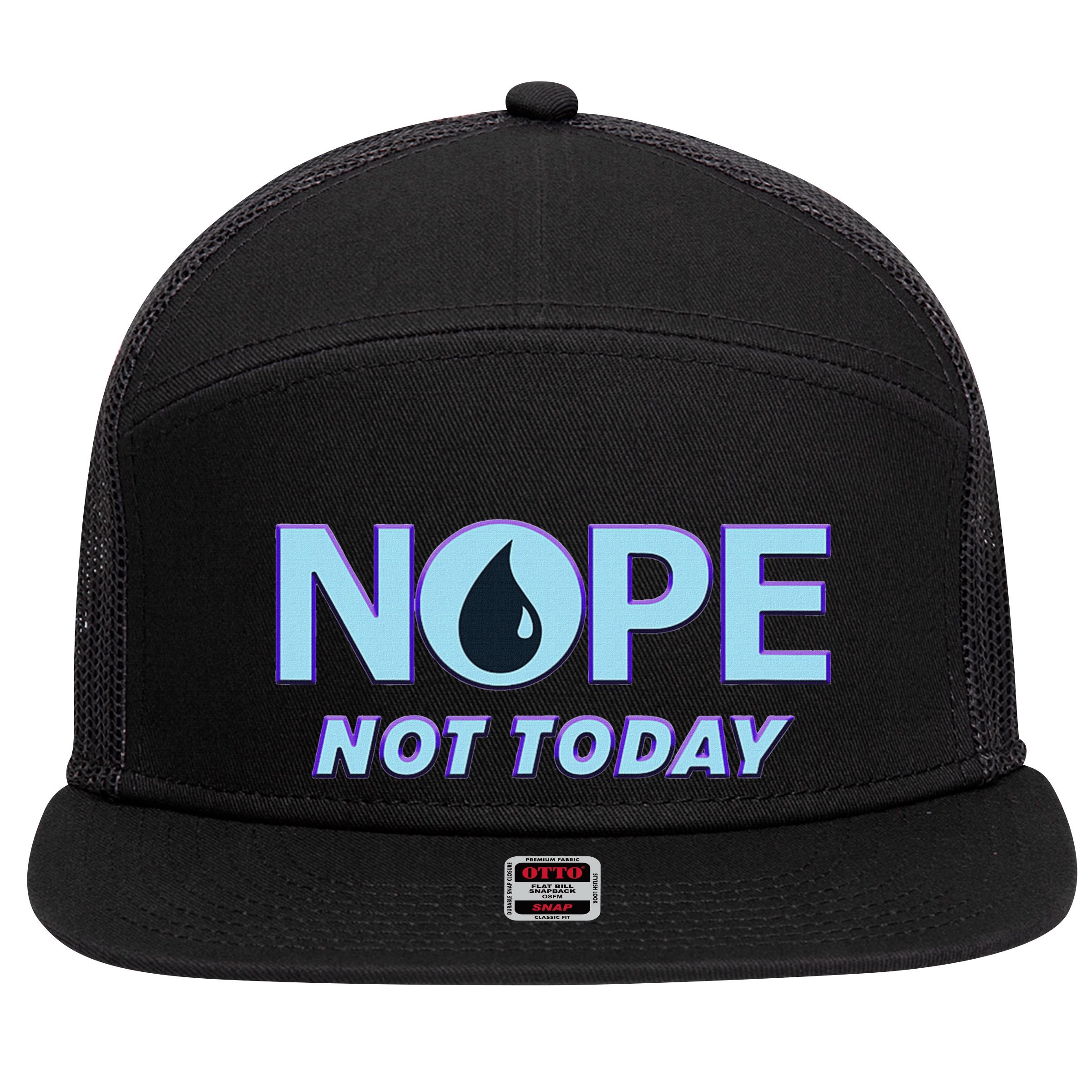 Nope Not Today Magic Tcg Blue Funny 7 Panel Mesh Trucker Snapback Hat