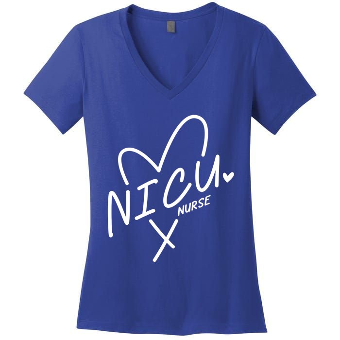 Nicu Nurse Team Pediatric Rn Life Neonatal Nurses Squad Funny Gift Women's V-Neck T-Shirt