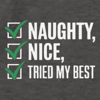 Naughty Nice Tried My Best Funny Christmas Checklist Vector Backpack