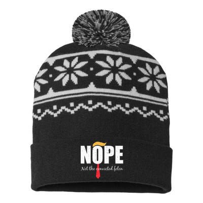 Nope Not The Convicted Felon Vintage Trump 2024 USA-Made Snowflake Beanie