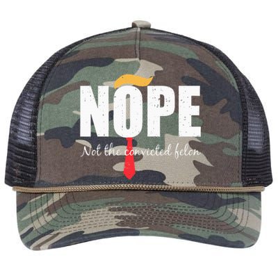 Nope Not The Convicted Felon Vintage Trump 2024 Retro Rope Trucker Hat Cap