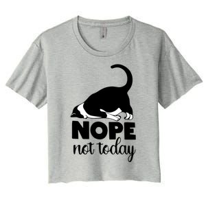 Nope Not Today Cat Funny Kitten Cat Mom Cat Dad Cat Lover Cute Gift Women's Crop Top Tee