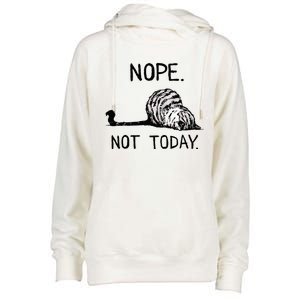 Nope Not Today Tabby Cat Womens Funnel Neck Pullover Hood