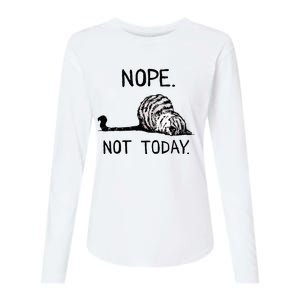 Nope Not Today Tabby Cat Womens Cotton Relaxed Long Sleeve T-Shirt