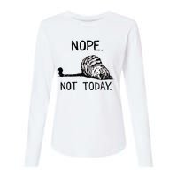 Nope Not Today Tabby Cat Womens Cotton Relaxed Long Sleeve T-Shirt