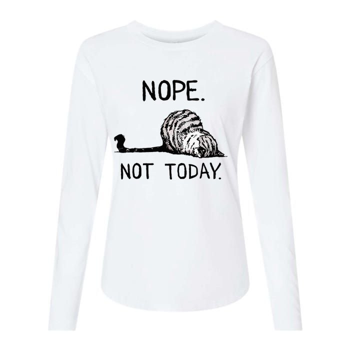 Nope Not Today Tabby Cat Womens Cotton Relaxed Long Sleeve T-Shirt