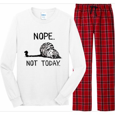 Nope Not Today Tabby Cat Long Sleeve Pajama Set