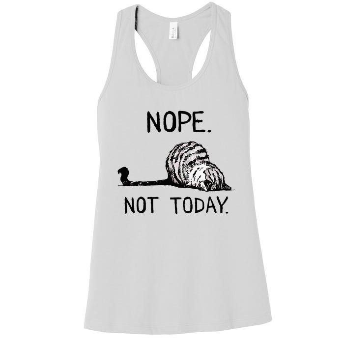 Nope Not Today Tabby Cat Women's Racerback Tank