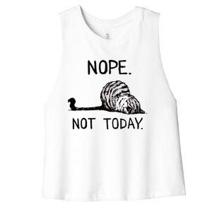 Nope Not Today Tabby Cat Women's Racerback Cropped Tank