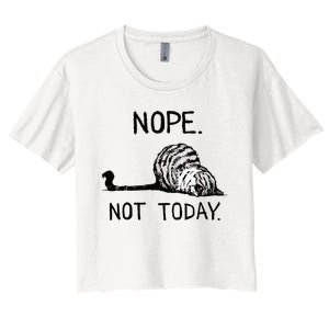 Nope Not Today Tabby Cat Women's Crop Top Tee