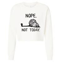 Nope Not Today Tabby Cat Cropped Pullover Crew