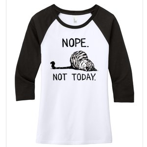 Nope Not Today Tabby Cat Women's Tri-Blend 3/4-Sleeve Raglan Shirt