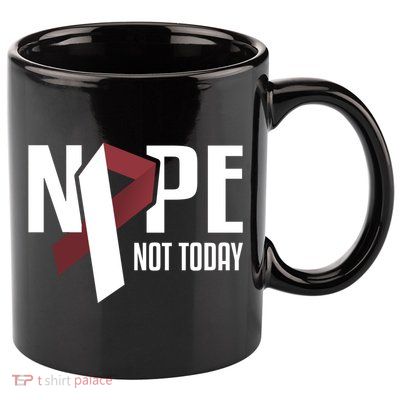 Nope Not Today Head And Neck Cancer Burgundy White Gift 11oz C Handle Ceramic Mug