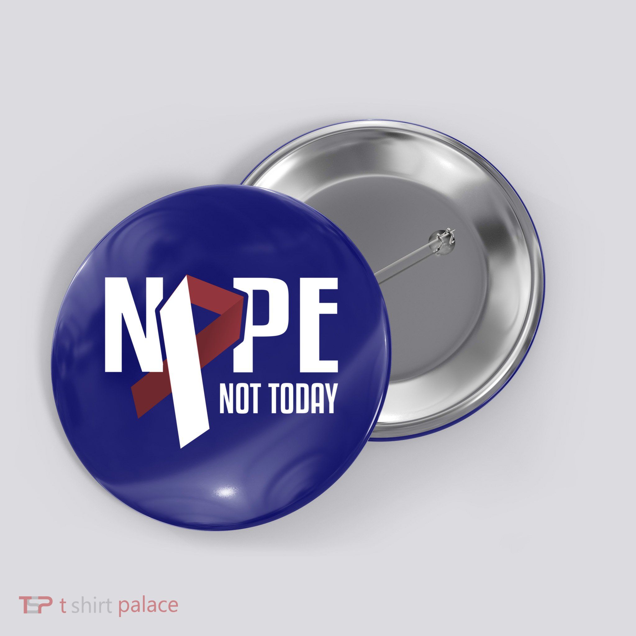 Nope Not Today Head And Neck Cancer Burgundy White Gift Button