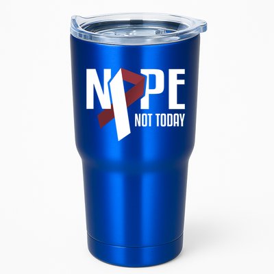 Nope Not Today Head And Neck Cancer Burgundy White Gift Tumbler