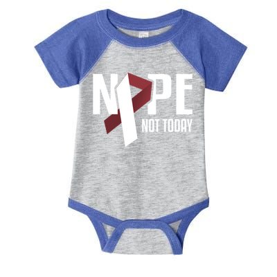 Nope Not Today Head And Neck Cancer Burgundy White Gift Infant Baby Jersey Bodysuit