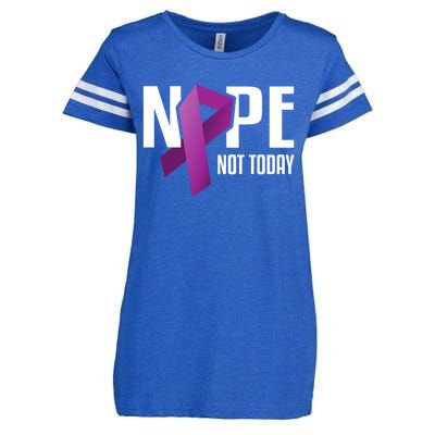 Nope Not Today Pancreatic Cancer Purple Support Ribbon Gift Enza Ladies Jersey Football T-Shirt