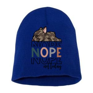 Nope Not Today Brindle French Bulldog Funny Dog Owner Gift Short Acrylic Beanie