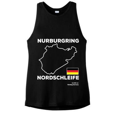 Nurburgring Nordschleife Track Outline Race Fan Funny Quote Ladies PosiCharge Tri-Blend Wicking Tank