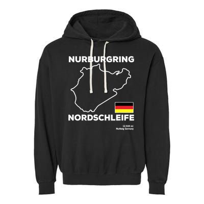Nurburgring Nordschleife Track Outline Race Fan Funny Quote Garment-Dyed Fleece Hoodie