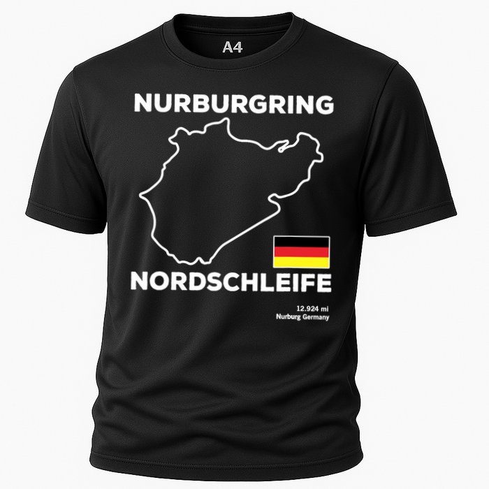 Nurburgring Nordschleife Track Outline Race Fan Funny Quote Cooling Performance Crew T-Shirt