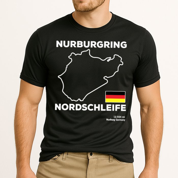 Nurburgring Nordschleife Track Outline Race Fan Funny Quote Cooling Performance Crew T-Shirt
