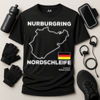 Nurburgring Nordschleife Track Outline Race Fan Funny Quote Cooling Performance Crew T-Shirt