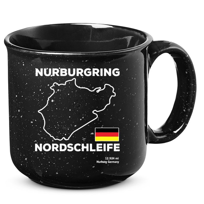 Nurburgring Nordschleife Track Outline Race Fan Funny Quote 15oz Campfire Ceramic Mug