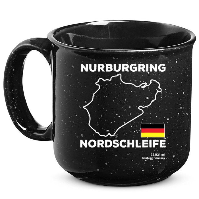 Nurburgring Nordschleife Track Outline Race Fan Funny Quote 15oz Campfire Ceramic Mug