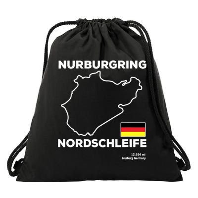 Nurburgring Nordschleife Track Outline Race Fan Funny Quote Drawstring Bag