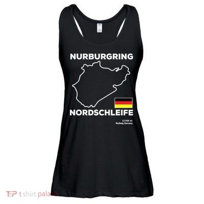 Nurburgring Nordschleife Track Outline Race Fan Funny Quote Ladies Essential Flowy Tank
