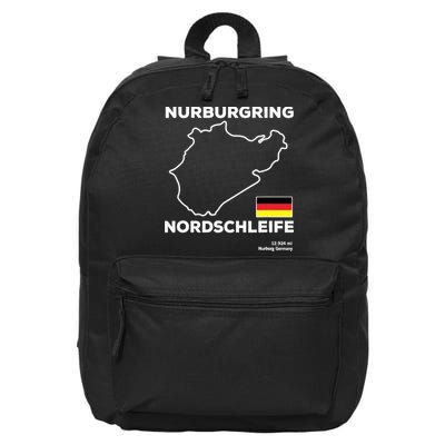 Nurburgring Nordschleife Track Outline Race Fan Funny Quote 16 in Basic Backpack