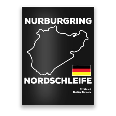 Nurburgring Nordschleife Track Outline Race Fan Funny Quote Poster