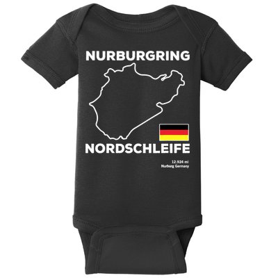 Nurburgring Nordschleife Track Outline Race Fan Funny Quote Baby Bodysuit