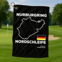 Nurburgring Nordschleife Track Outline Race Fan Funny Quote Golf Towel