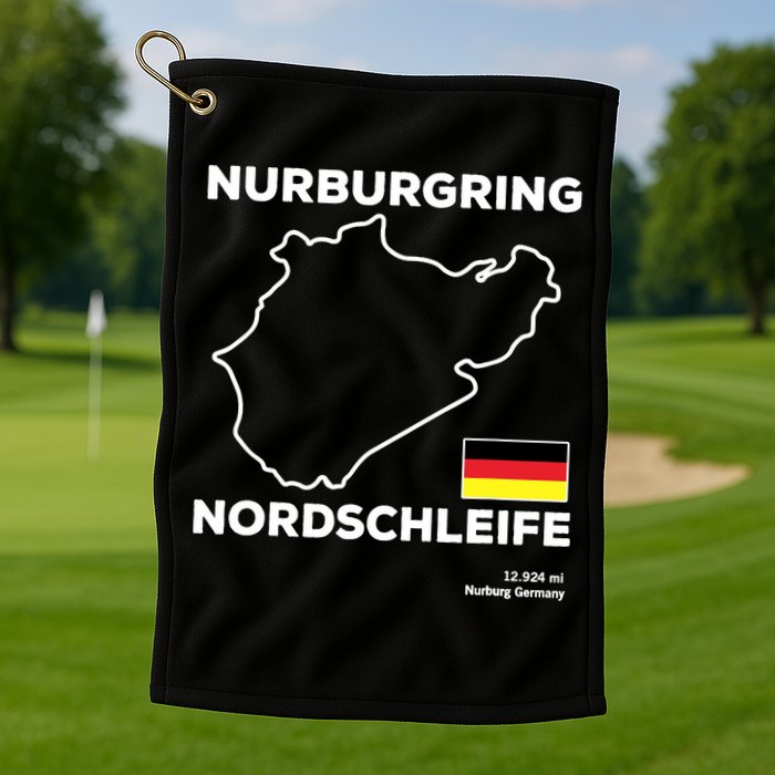 Nurburgring Nordschleife Track Outline Race Fan Funny Quote Golf Towel