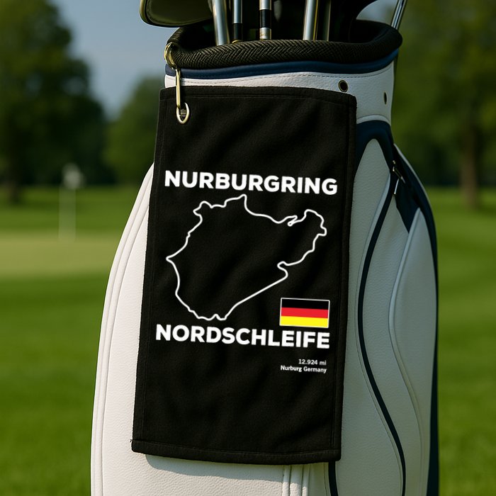 Nurburgring Nordschleife Track Outline Race Fan Funny Quote Golf Towel
