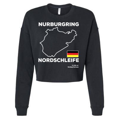 Nurburgring Nordschleife Track Outline Race Fan Funny Quote Cropped Pullover Crew
