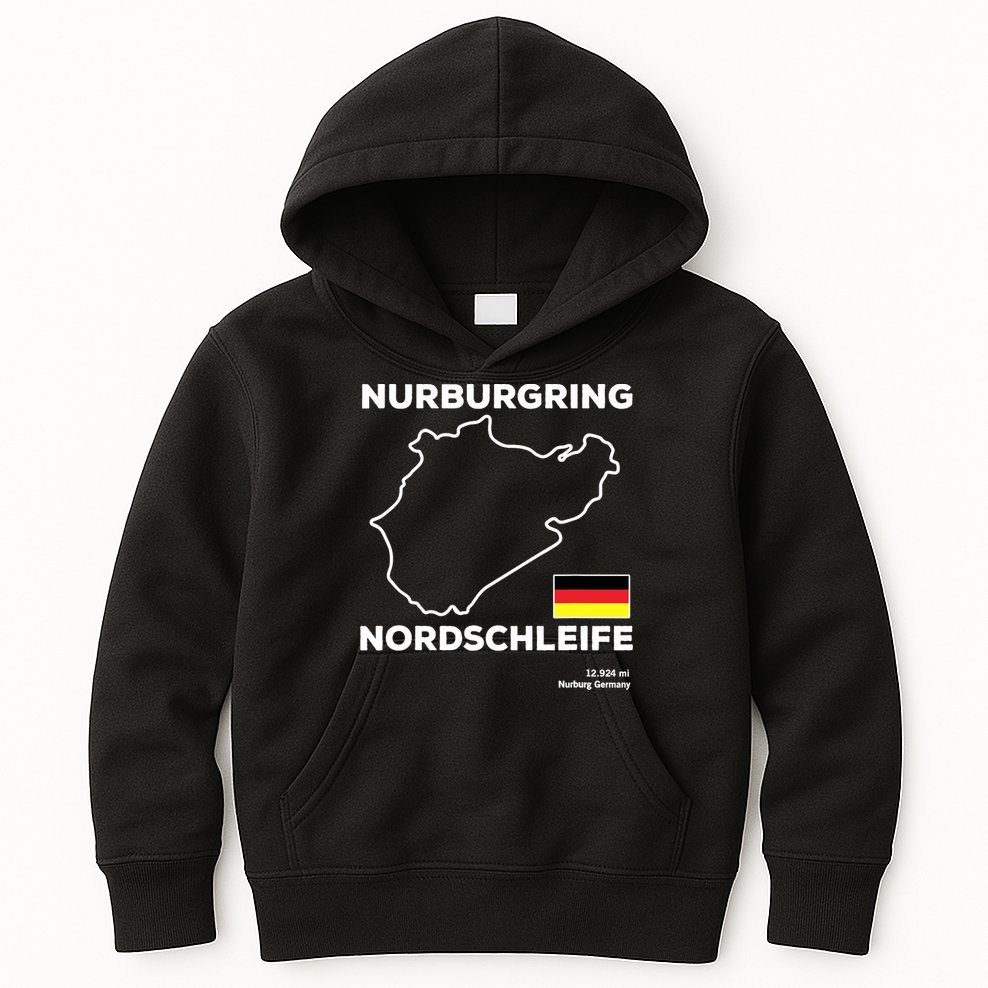 Nurburgring Nordschleife Track Outline Race Fan Funny Quote Kids Hoodie