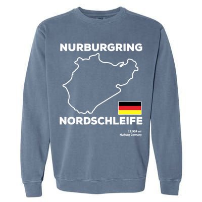 Nurburgring Nordschleife Track Outline Race Fan Funny Quote Garment-Dyed Sweatshirt